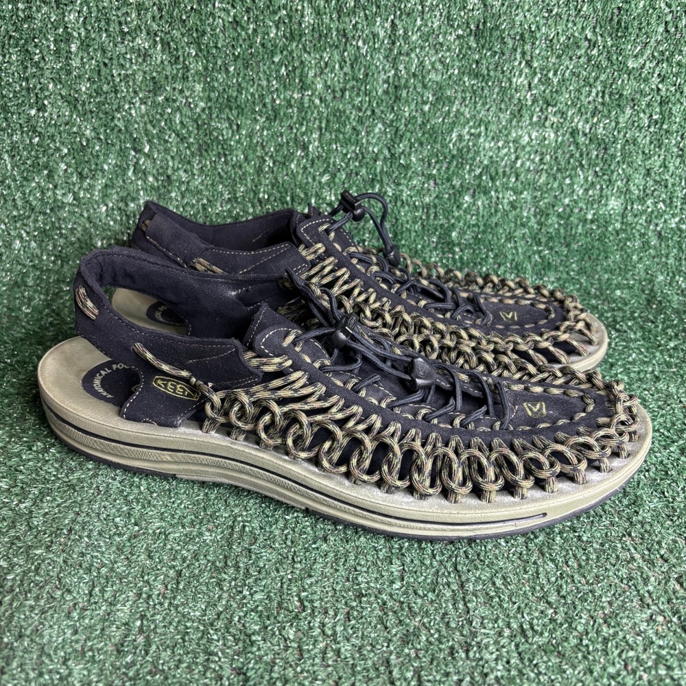 KEEN Uneek Cord Woven  1013890 Breathable Gorpcore Hiking Sandals Black Mens 13‎